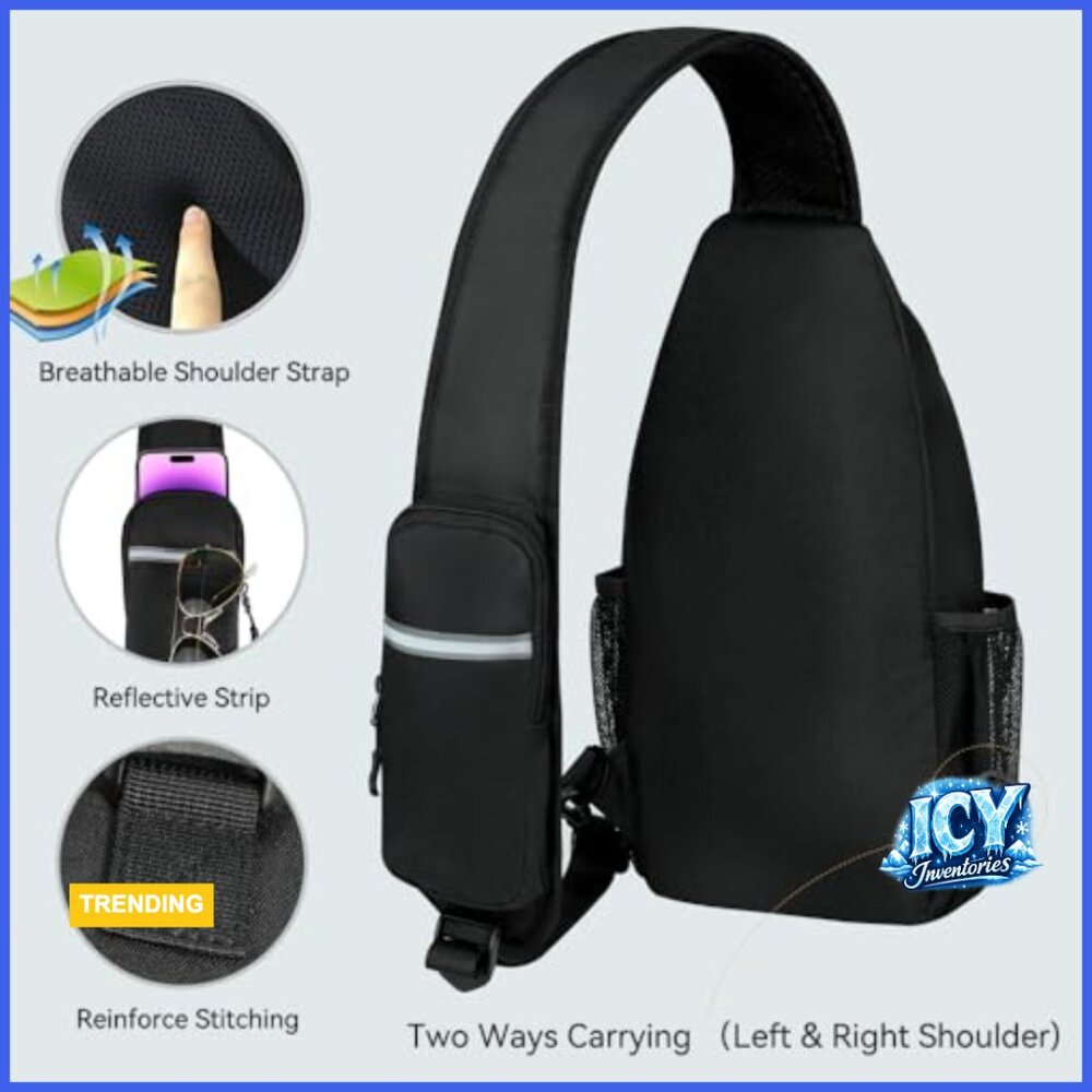Polyester Crossbody Sling Backpack For Travel Hik… - image 4